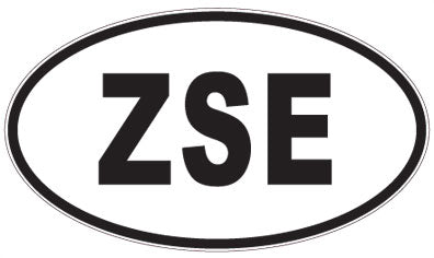 ZSE - 3 Letter Initials Oval Sticker