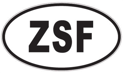 ZSF - 3 Letter Initials Oval Sticker