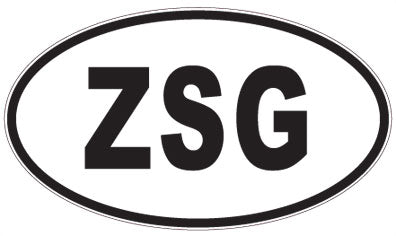 ZSG - 3 Letter Initials Oval Magnet