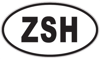 ZSH - 3 Letter Initials Oval Sticker