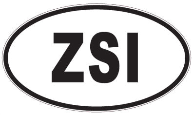 ZSI - 3 Letter Initials Oval Sticker
