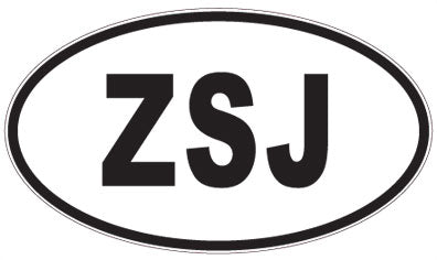 ZSJ - 3 Letter Initials Oval Sticker