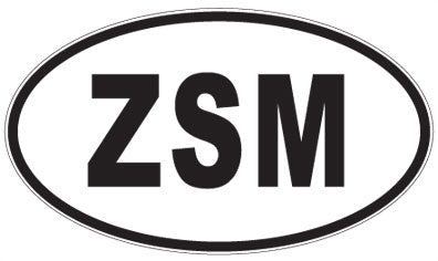ZSM - 3 Letter Initials Oval Magnet