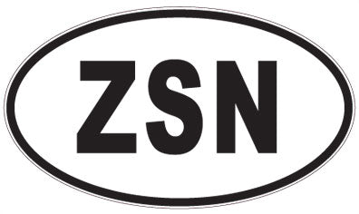 ZSN - 3 Letter Initials Oval Sticker