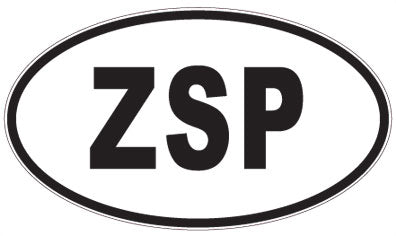 ZSP - 3 Letter Initials Oval Sticker