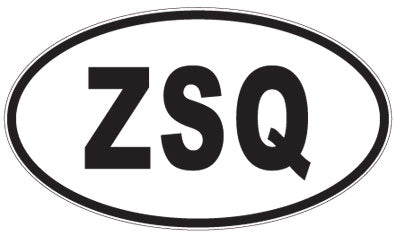 ZSQ - 3 Letter Initials Oval Sticker