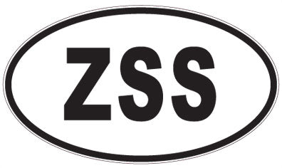 ZSS - 3 Letter Initials Oval Sticker