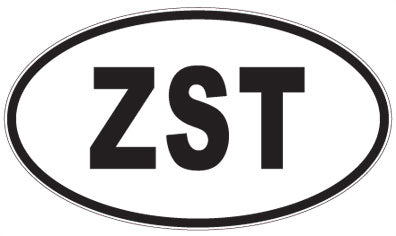 ZST - 3 Letter Initials Oval Sticker