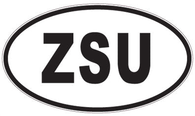 ZSU - 3 Letter Initials Oval Sticker
