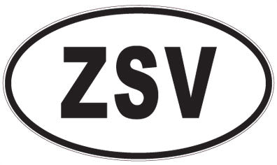 ZSV - 3 Letter Initials Oval Sticker