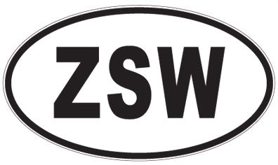 ZSW - 3 Letter Initials Oval Magnet