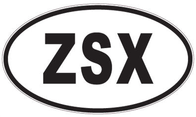 ZSX - 3 Letter Initials Oval Sticker