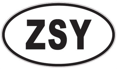 ZSY - 3 Letter Initials Oval Sticker