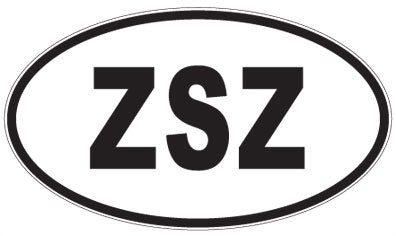 ZSZ - 3 Letter Initials Oval Sticker