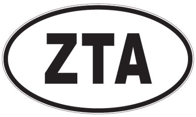 ZTA - 3 Letter Initials Oval Magnet