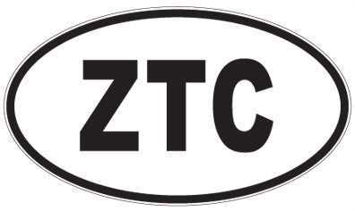 ZTC - 3 Letter Initials Oval Magnet