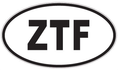 ZTF - 3 Letter Initials Oval Sticker