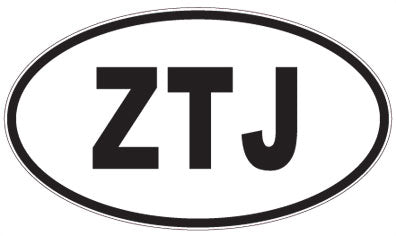 ZTJ - 3 Letter Initials Oval Sticker