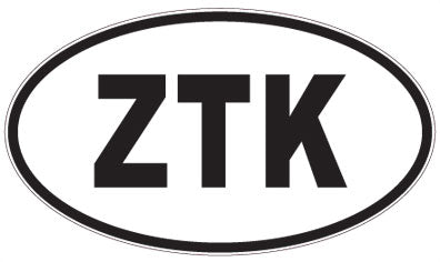 ZTK - 3 Letter Initials Oval Sticker