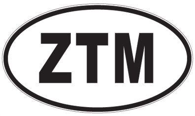 ZTM - 3 Letter Initials Oval Sticker