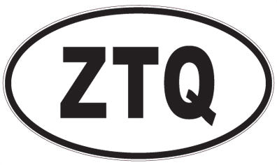 ZTQ - 3 Letter Initials Oval Sticker
