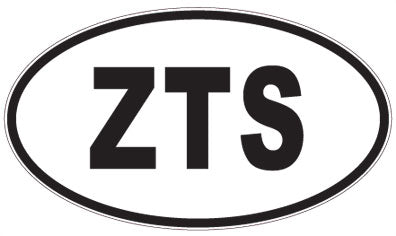 ZTS - 3 Letter Initials Oval Magnet