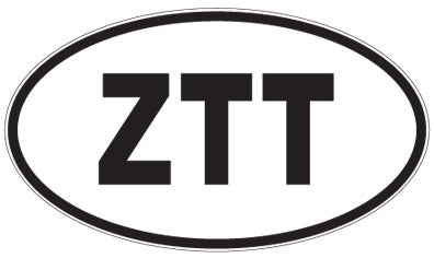 ZTT - 3 Letter Initials Oval Magnet