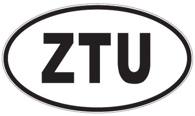 ZTU - 3 Letter Initials Oval Sticker
