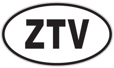 ZTV - 3 Letter Initials Oval Sticker