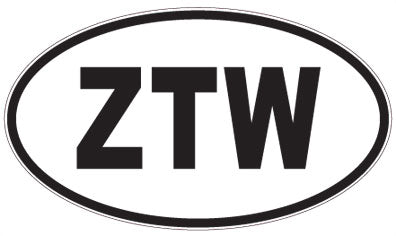 ZTW - 3 Letter Initials Oval Sticker