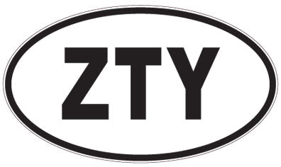 ZTY - 3 Letter Initials Oval Magnet