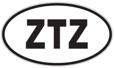 ZTZ - 3 Letter Initials Oval Sticker