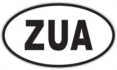 ZUA - 3 Letter Initials Oval Magnet
