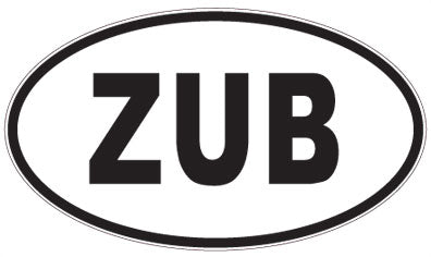 ZUB - 3 Letter Initials Oval Magnet