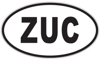 ZUC - 3 Letter Initials Oval Sticker