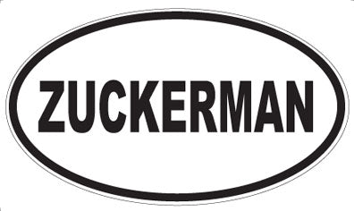 ZUCKERMAN - Oval Magnet