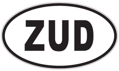 ZUD - 3 Letter Initials Oval Sticker