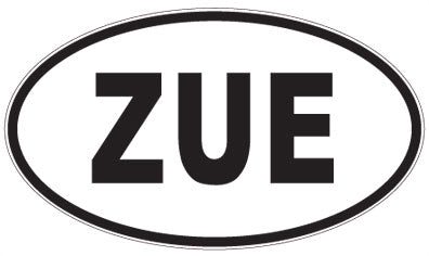 ZUE - 3 Letter Initials Oval Sticker