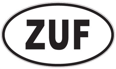 ZUF - 3 Letter Initials Oval Magnet