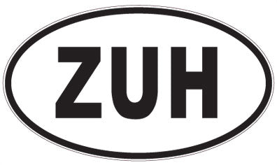 ZUH - 3 Letter Initials Oval Sticker