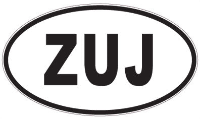 ZUJ - 3 Letter Initials Oval Sticker