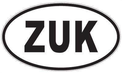 ZUK - 3 Letter Initials Oval Magnet