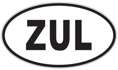 ZUL - 3 Letter Initials Oval Magnet