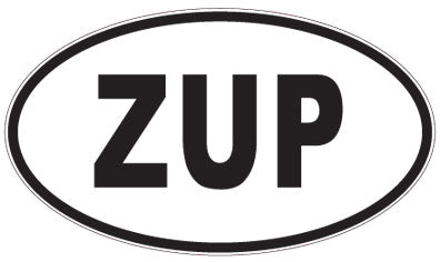 ZUP - 3 Letter Initials Oval Sticker