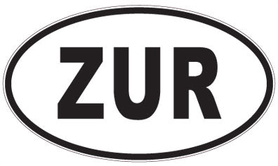 ZUR - 3 Letter Initials Oval Magnet