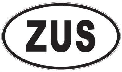 ZUS - 3 Letter Initials Oval Sticker