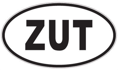 ZUT - 3 Letter Initials Oval Sticker