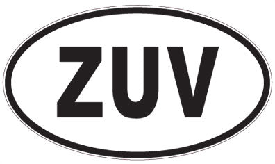 ZUV - 3 Letter Initials Oval Magnet
