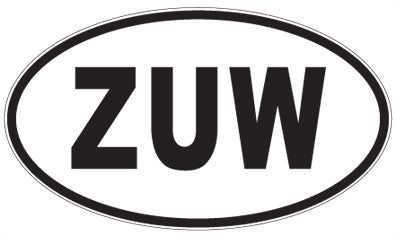 ZUW - 3 Letter Initials Oval Sticker