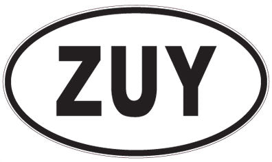 ZUY - 3 Letter Initials Oval Sticker